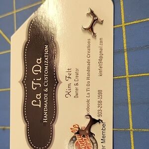 Doggie w Heart Silver Tone Earrings